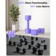 thumbnail image 5 of Juego de mancuernas FEIERDUN 5 en 1 ajustables, 2 unidades de 5,4 kg y 2,7 kg, color morado, 5 of 6