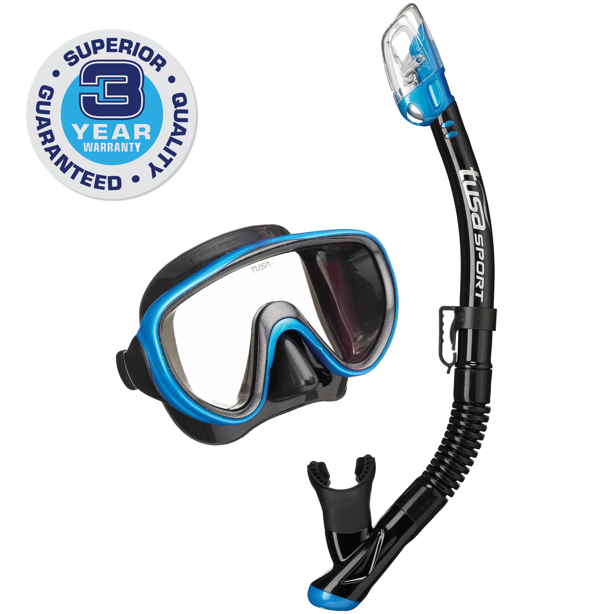 and Fin Travel Set Tabata USA UP1521QBHPM Dry Snorkel TUSA Sport