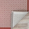 thumbnail image 3 of Couristan 2.25' x 11.75' Diamond Trellis Indoor Outdoor Area Throw Rug Runner - Red and Beige, 3 of 4