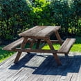 thumbnail image 1 of MesaSe 3 Pcs Picnic Table Cover and Bench Covers Set Polyester Fitted Camping Table Cover Waterproof Picnic Table Cover with Bench Covers Natural Wood Grain Camping Tablecloth for Barbecu, 1 of 10
