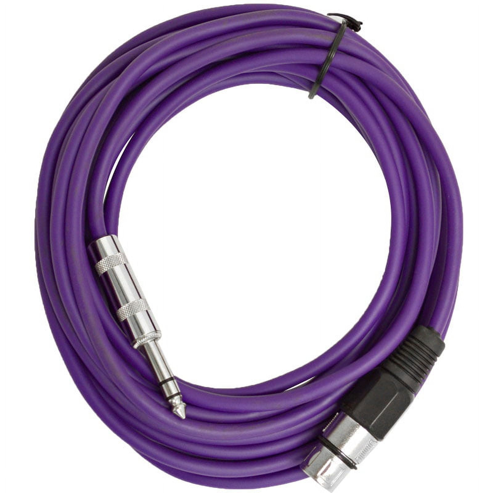 Seismic Audio - 25 Ft Purple XLR Female to 1/4" TRS Patch Cable Snake Cords Purple - SATRXL-F25Purple