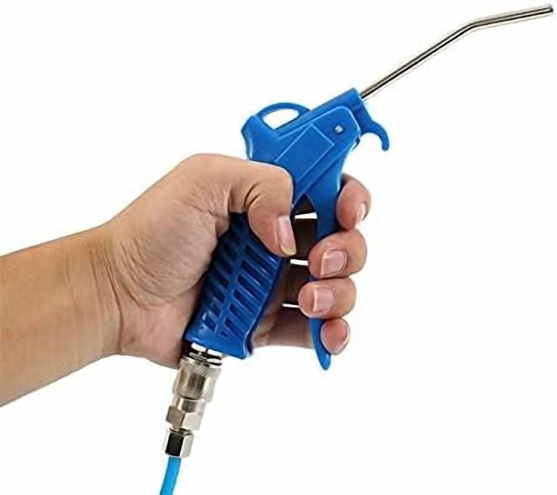 Air Blow Gun Kit Air Duster Cleaning Nozzle Blow Spray Tool Kit with 5 Meter Long Coil PU Air Hose,4×6mm(Blue)