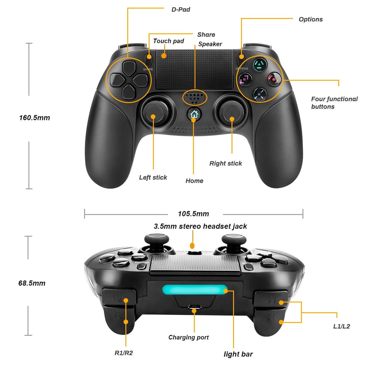 ps4 controller stereo headset jack