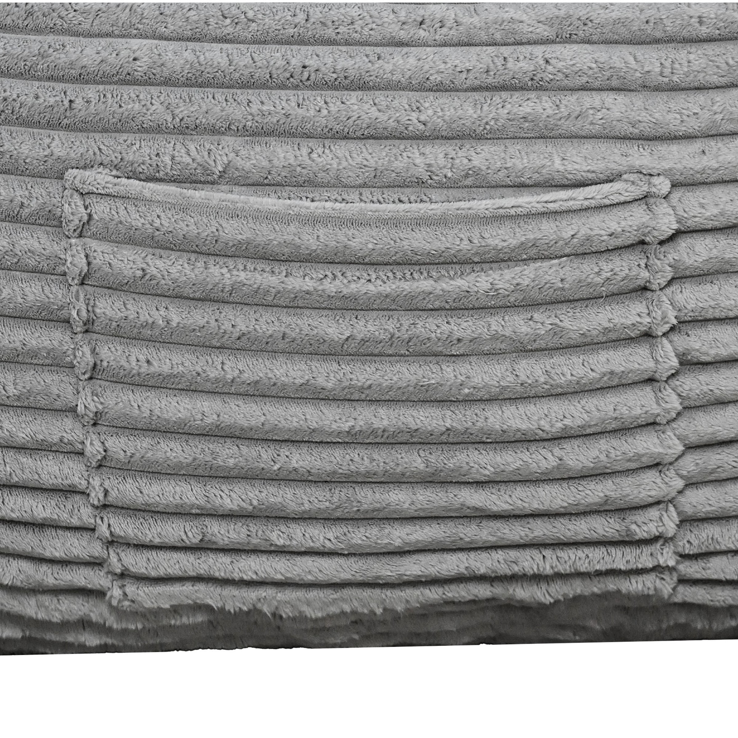 Oversized Bean Bag Chair for Adults with Armrests, Comfy Foam Lounge Sofa Chair for Living Room Bedroom Dorm, Light Gray
