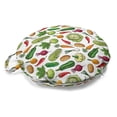 thumbnail image 1 of Vegetables Round Floor Cushion with Handle, Continuous Pattern with Detailed Colored Drawn Delicious Natural Healthy Food, Pillow for Living Room & Dorms, 18" Round, Multicolor, by Ambesonne, 1 of 4