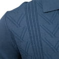 thumbnail image 4 of Kakii Mens Knit Polo Sweater Long Sleeve Textured Casual Collared Button Sweater Ribbed Lightweight, 4 of 8