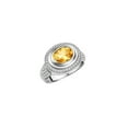 thumbnail image 4 of RYLOS Bagues pour Femmes Bague en Argent Sterling Classique Pierre Précieuse Ovale 9x7 mm et Diamants Novembre Citrine Bijoux Taille 9, 4 of 7