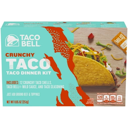 (4 Pack) Taco Bell Crunchy Taco Dinner Kit, 12 count (Best Side Dishes For Tacos)