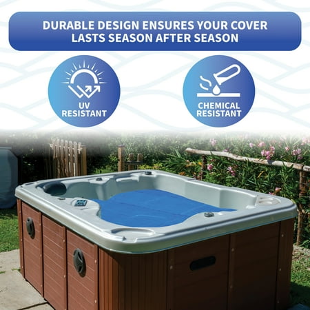 Blue Wave 12-mil Solar Blanket for Hot Tubs - 7-ft x 8-ft Rectangular Spa Cover with UV-Resistant Thermal Bubbles