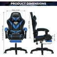 thumbnail image 3 of HOFFREE Massage Gaming Chair for Kids Computer Gamer Chair with Footrest and Lumbar Support Reclining PC Game Chair with Headrest for Gaming Room Blue and Black, 3 of 17