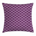 thumbnail image 1 of Oriental Throw Pillow Cushion Cover, Wavy Bordered Diagonal Tiles with Abstract Flower Motifs at the Centre, Decorative Square Accent Pillow Case, 16" X 16", Pale Mauve and Purple, by Ambesonne, 1 of 2