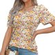 thumbnail image 4 of Fiudx Ofertas Flash Artículos En Oferta Camiseta Casual de Manga Corta con Cuello Redondo y Estampado Floral para Mujer, 4 of 4
