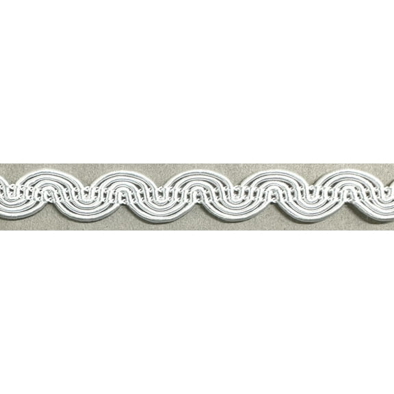 1/2" Large Scroll Braid Gimp Trimming - 12 Yards! - Color: White