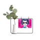 thumbnail image 1 of La cultura china Rojo mujer gafas Marco De Metal Florero De Cerámica Decoración, 1 of 4