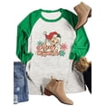 thumbnail image 2 of Anbech Christmas 3/4 Sleeve T Shirts for Women Shirt Merry Christmas Tees Funny Christmas Snowflake Graphic Shirts Baseball Tee Tops, 2 of 4