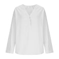 thumbnail image 4 of NTACZA Cotton and Linen Business Casual Tops for Women Henley 3/4 Sleeve Blouses Beach Vacation Relaxed Fit Button Shirts for Women Fashion, 4 of 6