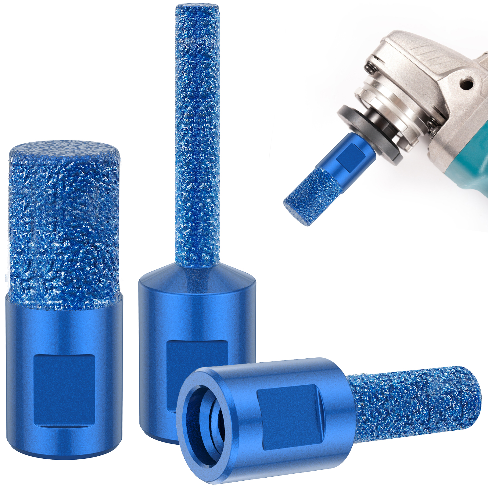 Jytue 3PCS Diamond Finger Milling Bits Kit Angle Grinder Trimming Milling Cutter Set for