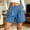 Blue, variant on Only Moment Womens Shorts Polyester,Spandex Elastic Waist Wide Leg Casual Cotton Shorts Sets Basketball Shorts Women Blue,M