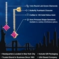 thumbnail image 2 of Gem Stone King 14K Yellow Gold Pink Mystic Topaz and White Lab Grown Diamond Dangle Earrings for Women | 1.96 Cttw | Gemstone November Birthstone | Princess 5MM, 2 of 6