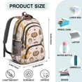 thumbnail image 5 of Mushroom and Morel Beige Pattern Backpack for School, Cute School Bag with Adjustable Shoulder Straps and Padded Back, 16.9"x12.6"x5.9", 5 of 5
