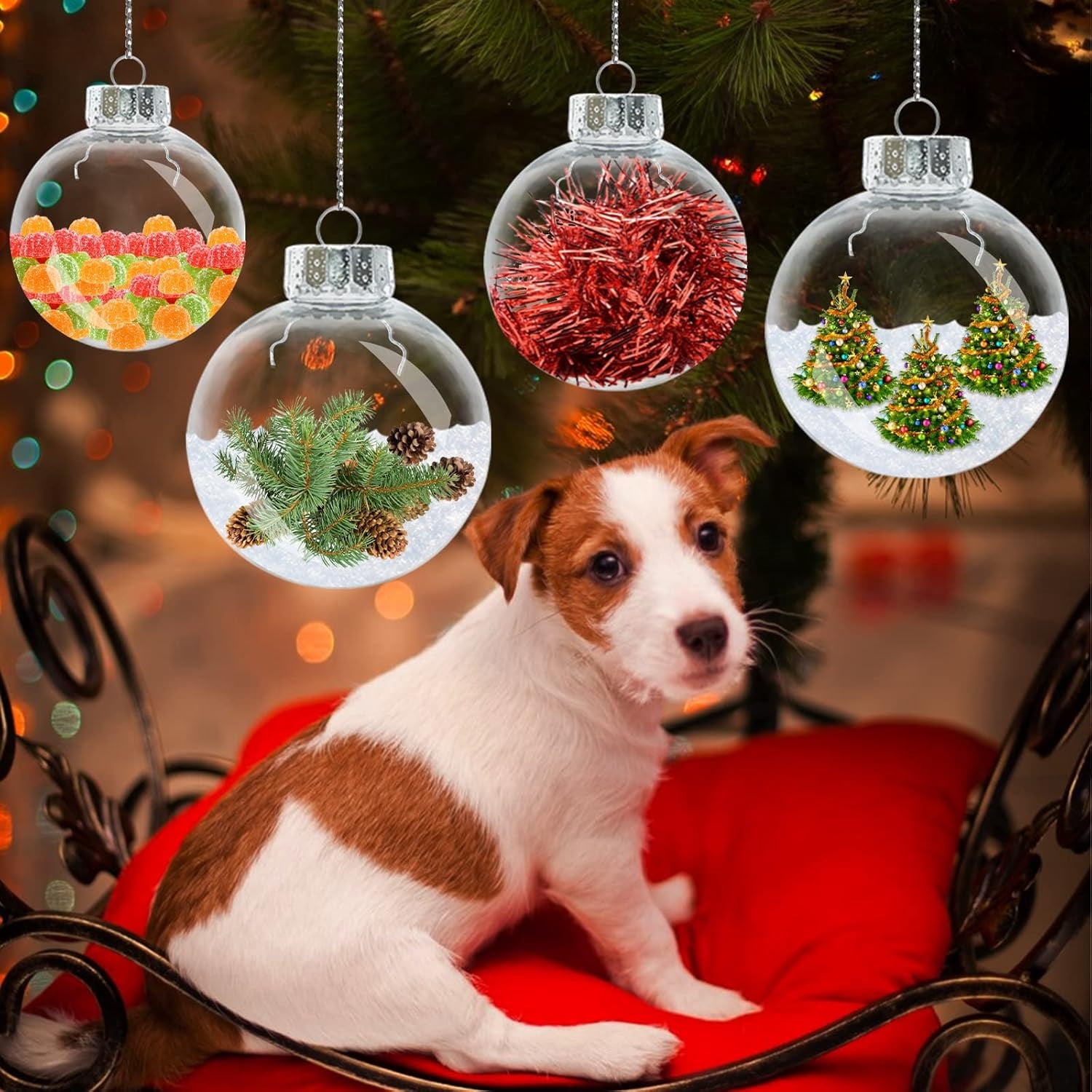 Fillable Ornament Balls,Clear Christmas Decoration Ball,12 Pcs 2.36 in Plastic Ornaments Balls,Sphere Christmas Decor Balls for Xmas Tree Wedding Birthday Home Decor,Christmas Gift
