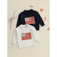 thumbnail image 3 of BemeyourBBs Toddler Baby Girl Boy 4th of July Outfit Spring Fall Winter Knit USA Flag Sweater Patriot Independent Day Clothes Newborn Infant Long Sleeve Crewneck Warm Sweaters Jumper Pullover Top, 3 of 9