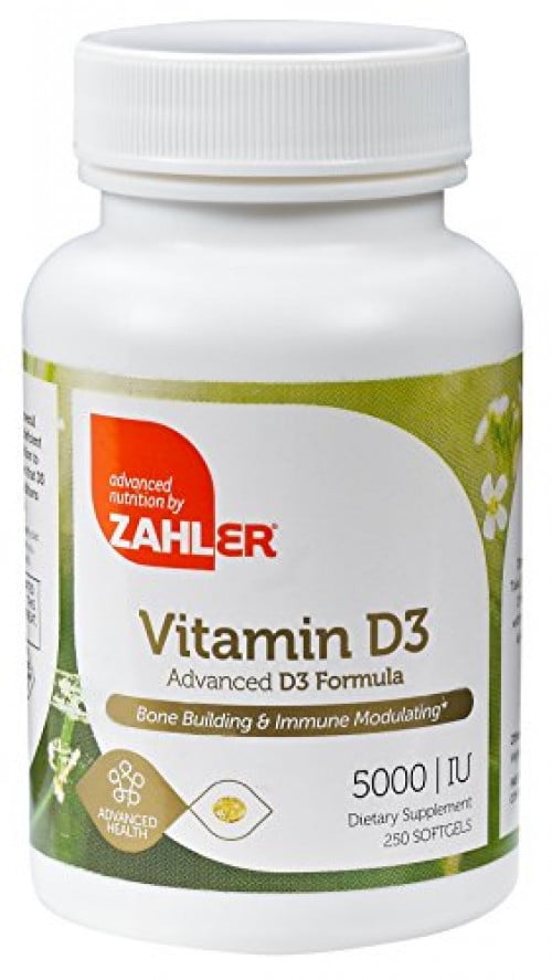 Vitamin D3, Advanced D3 Formula, 125 mcg (5,000 IU), 250 Softgels, Zahler