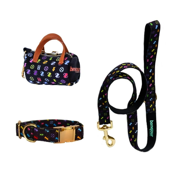 Paquete para mascotas The Green Pet Shop Bonejour, negro, tamaño estándar