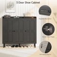 thumbnail image 4 of 40" Shoe Cabinet with 3 Doors & Adjustable Shelves for 30 Pairs, Tall Farmhouse Shoe Storage Rack for Entryway Living Room Closet, 4 of 9