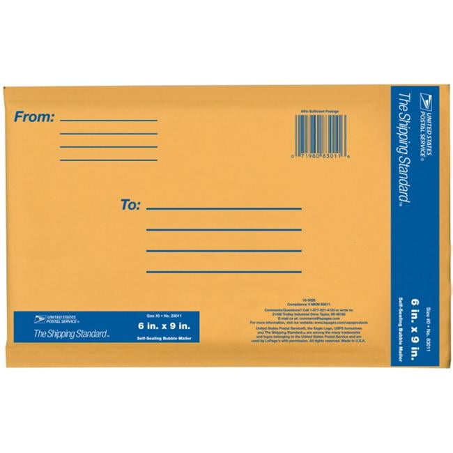 Lepages Inc 6 in. x 9 in. Kraft Manila USPS Padded Mailers 83011