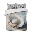 thumbnail image 2 of Coastal Seashells King Size Down Alternative Comforter, Lightweight Comforter Quilt Bedding Set with Pillow Shams Rustic Nautical Oil Abstract Painting All Seasons Bed Comforter Duvet Insert 96"x106", 2 of 7