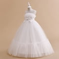 thumbnail image 4 of MEZZALL Dresses Girls Party Dress With Bow And Skirt Pageant Gown Elegant Tutu Dress Kids Performance Versatile Sleeveless Crew Neck Solid Color Child Sundress, 4 of 4