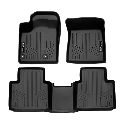 SMARTLINER Tapis de Sol sur Mesure Ensemble de 2 Rangées Noir Compatible avec Mitsubishi Outlander 2022-2023