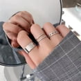 thumbnail image 4 of HOOUN 3Pcs/set Round Ring Resizable Opening Fashion Design Women Accessories Ring Gift-silver, 4 of 9