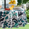 thumbnail image 2 of HBlife Round Tablecloth with Umbrella Hole and Zipper, Outdoor Indoor 60 inch Waterproof Patio Table Cloths, Paisley Print Fabric Spring/Summer Table Covers for Picnic, BBQs, Party, 2 of 6