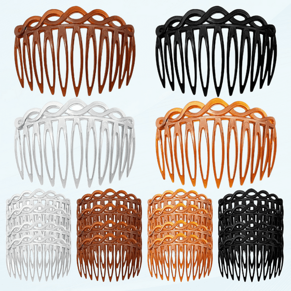 16 Pieces Hair Combs for Women Accessories French Twist Decorative Hair Combs Plastic Hair Side Comb Clips Set Bridal Wedding Veil Teeth Hair Combs for Girls