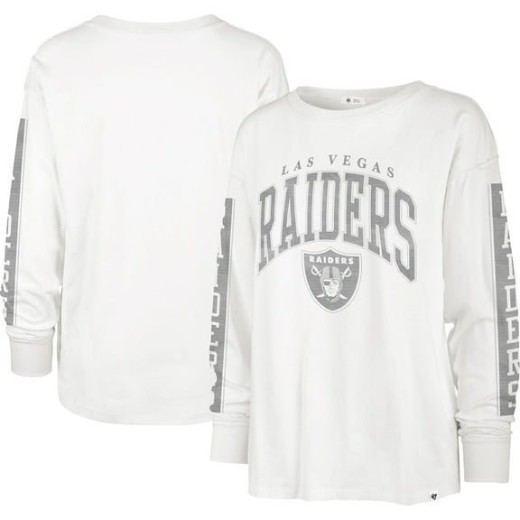 Women's '47 White Las Vegas Raiders Statement-Long Sleeve T-Shirt
