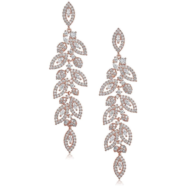 Pendientes de candelabro de boda para novia, pendientes colgantes de gota de diamantes de imitación de cristal para mujeres novias Ormromra WMZL-976-1