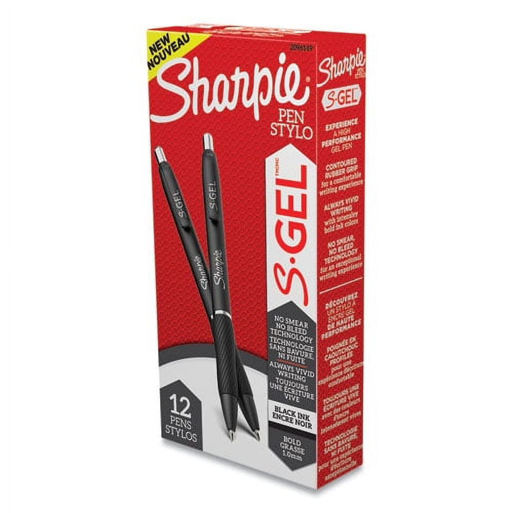 "S-Gel High-Performance Gel Pen, Retractable, Bold 1 Mm, Black Ink, Black Barrel, Dozen | Bundle of 2 Dozen"