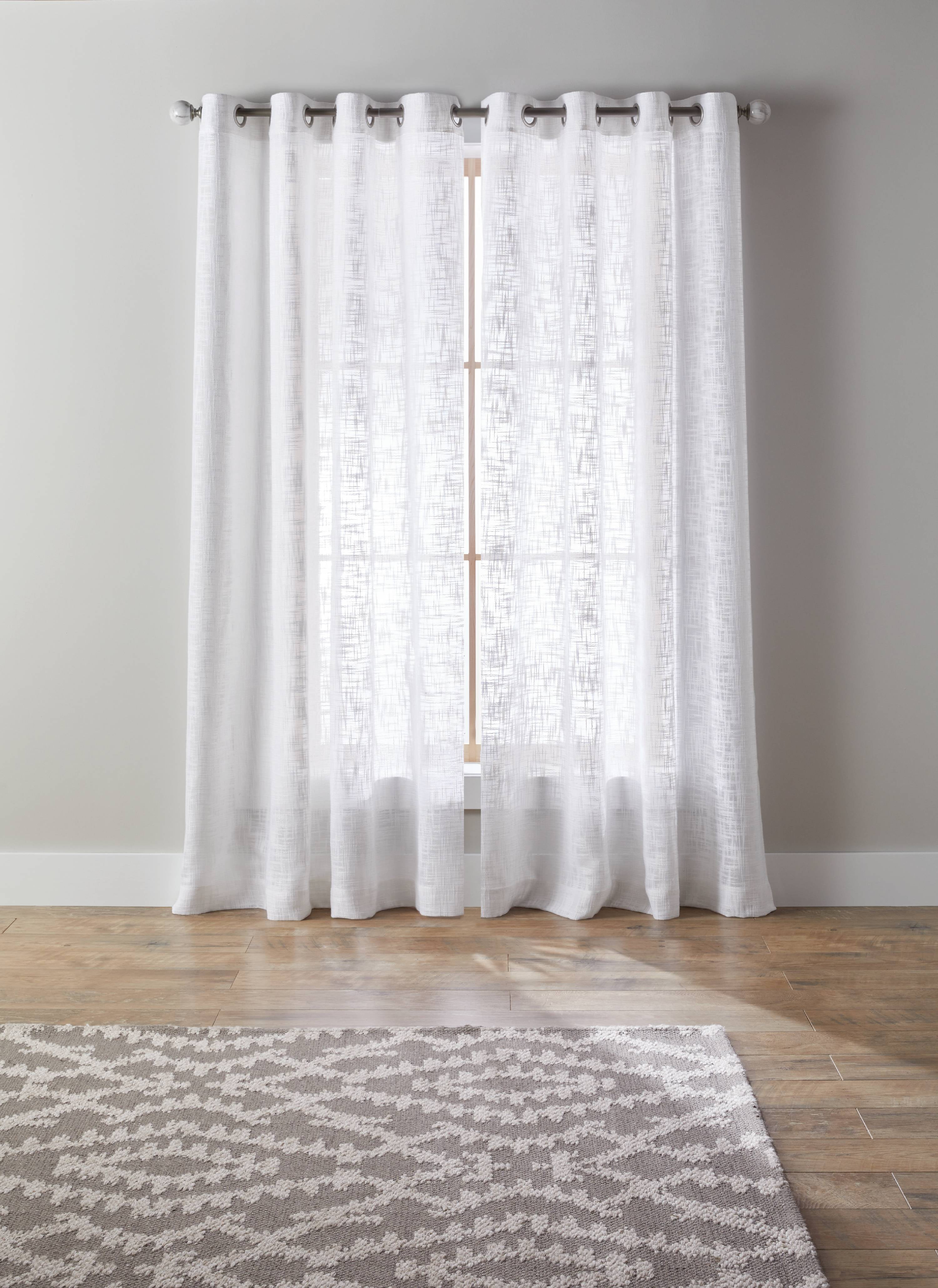 Better Homes & Gardens Slub Sheer Single Window Curtain Panel