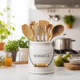 thumbnail image 2 of Barnyard Designs Ceramic Farmhouse Kitchen Utensil Holder for Countertop Decorative Large Kitchen Utensil Holder for Kitchen Counter Utensil Crock Spatula Holder 6"" White, 2 of 4