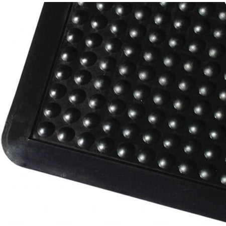 

PRO-SAFE 3 Long x 2 Wide Dry Environment Anti-Fatigue Matting Black Natural Rubber with Rubber Base Rounded on 4 Sides