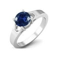 thumbnail image 2 of Bague de Mariage en Argent Sterling 925 Forme Ronde 6mm Bleu CZ Solitaire pour Femmes, 2 of 3