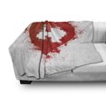 thumbnail image 3 of Fitness Soft Flannel Fleece Throw Blanket, Red Heart with Stains Splashes and Dumbbell Grunge Love Design, Cozy Plush for Indoor and Outdoor Use, 60" x 80", Red and White, by Ambesonne, 3 of 6