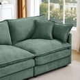 thumbnail image 5 of 130.7 " Modular Sectional Sofa, U Shaped  Chenille Couch Set for Living Room, Green 4-Seater Comfy Cloud Couches with Movable Ottoman, 5 of 9