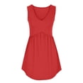 thumbnail image 6 of HAiming Summer Scoop Neck Midi Dresses for Women Classic Sleeveless Solid Color Comfy Loose Casual Sundress Vacation Party Dresses, 6 of 7