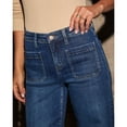 thumbnail image 3 of Women's High Waist Wide Leg Straight Jeans with Patch Pockets - Stretch Denim Casual Pants for Everyday Wear, 3 of 6