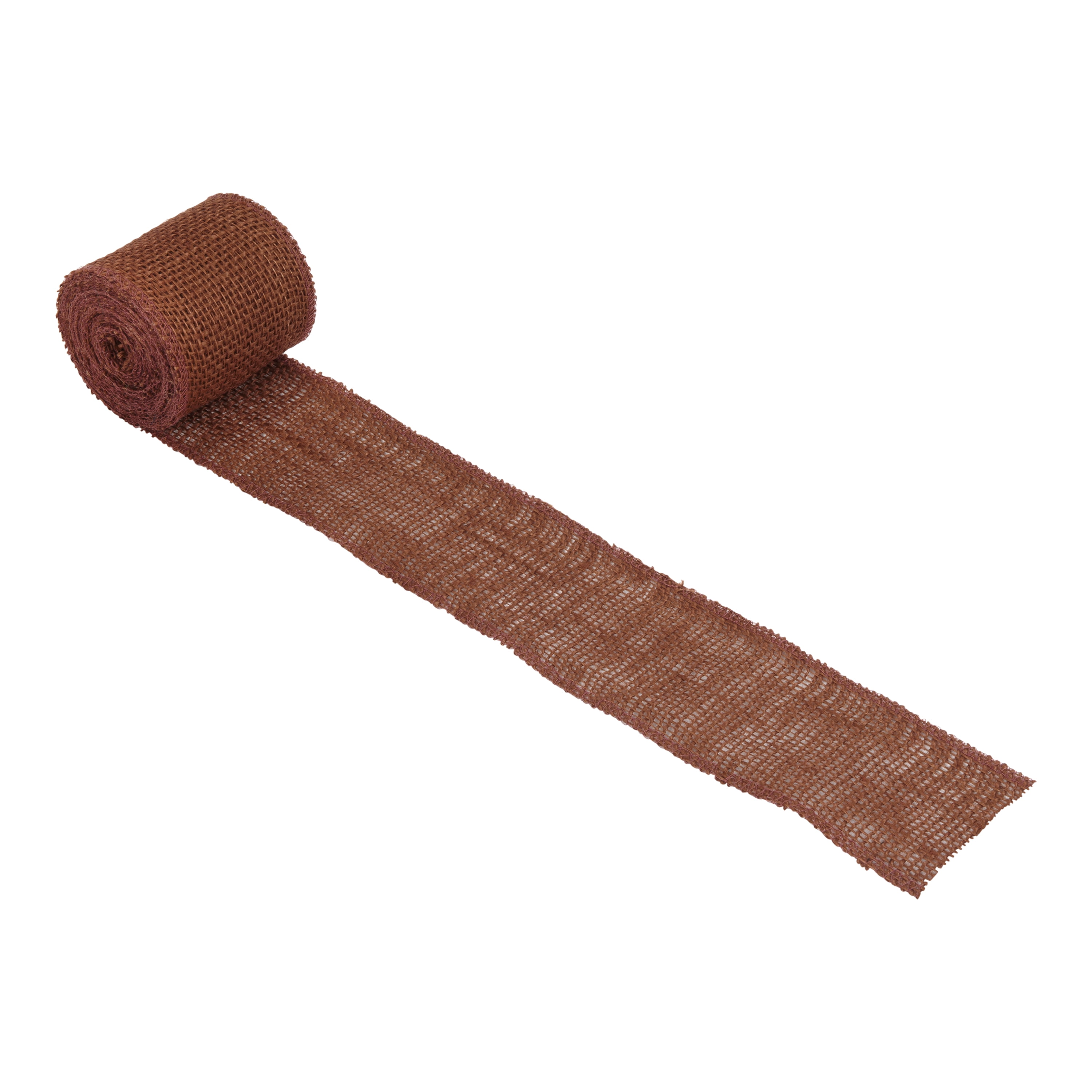 Love, Laugh, Craft Jute Burlap Roll Precut, Finished Edges, 3"W x 5-Yards, 740-35, Rust Brown