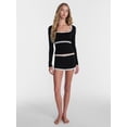 thumbnail image 2 of No Boundaries Cotton Blend Jersey Lace Sleep Shorts, Women’s XXS-3X, 2 of 5