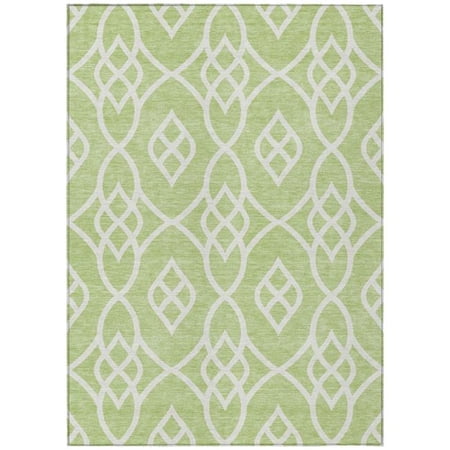 HomeRoots 592070 10 x 14 ft. Artichoke Green & Ivory Trellis Washable Indoor & Outdoor Rectangle Area Rug